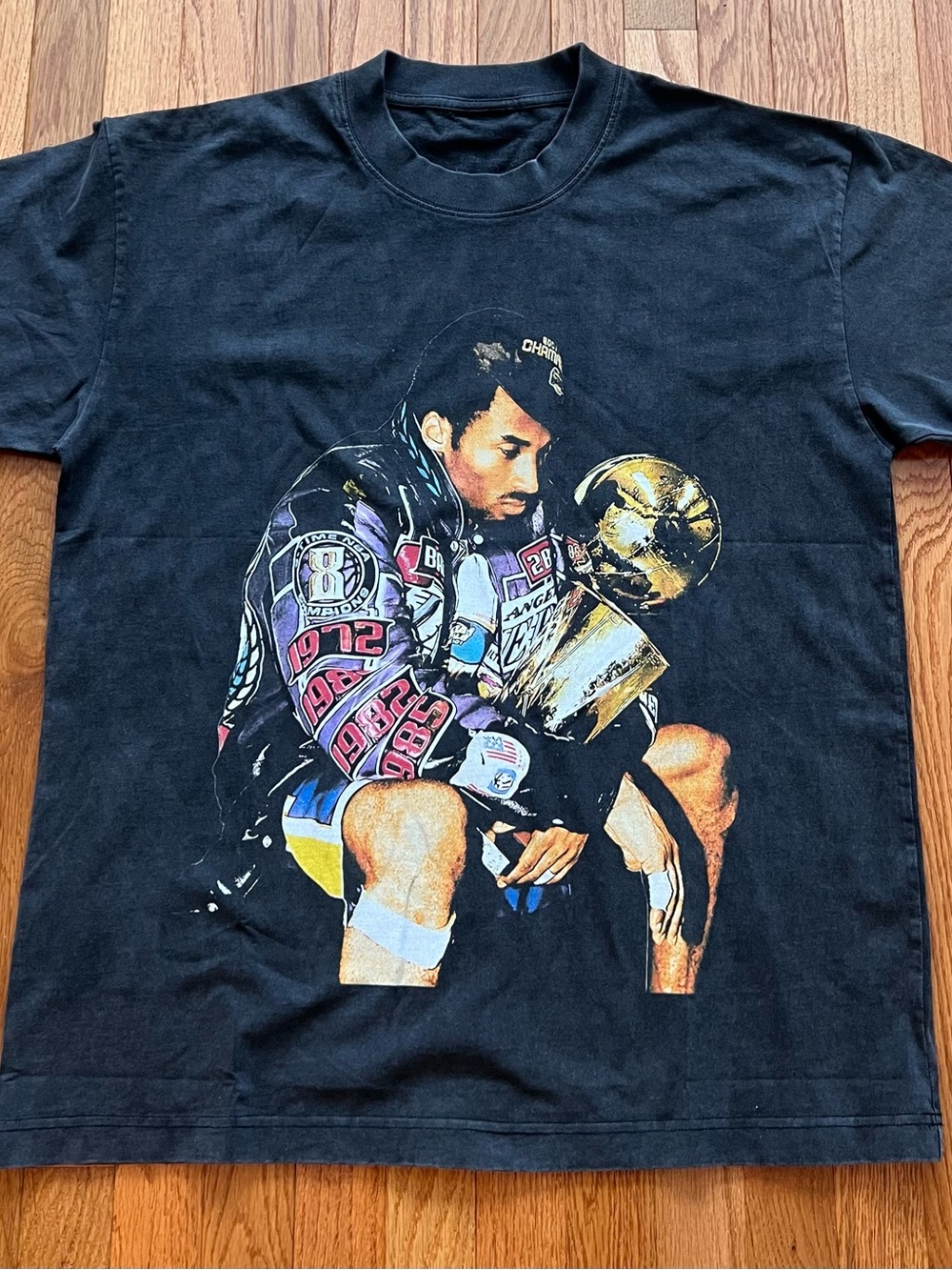 Black Vintage Kobe Bryant Trophy T Shirt